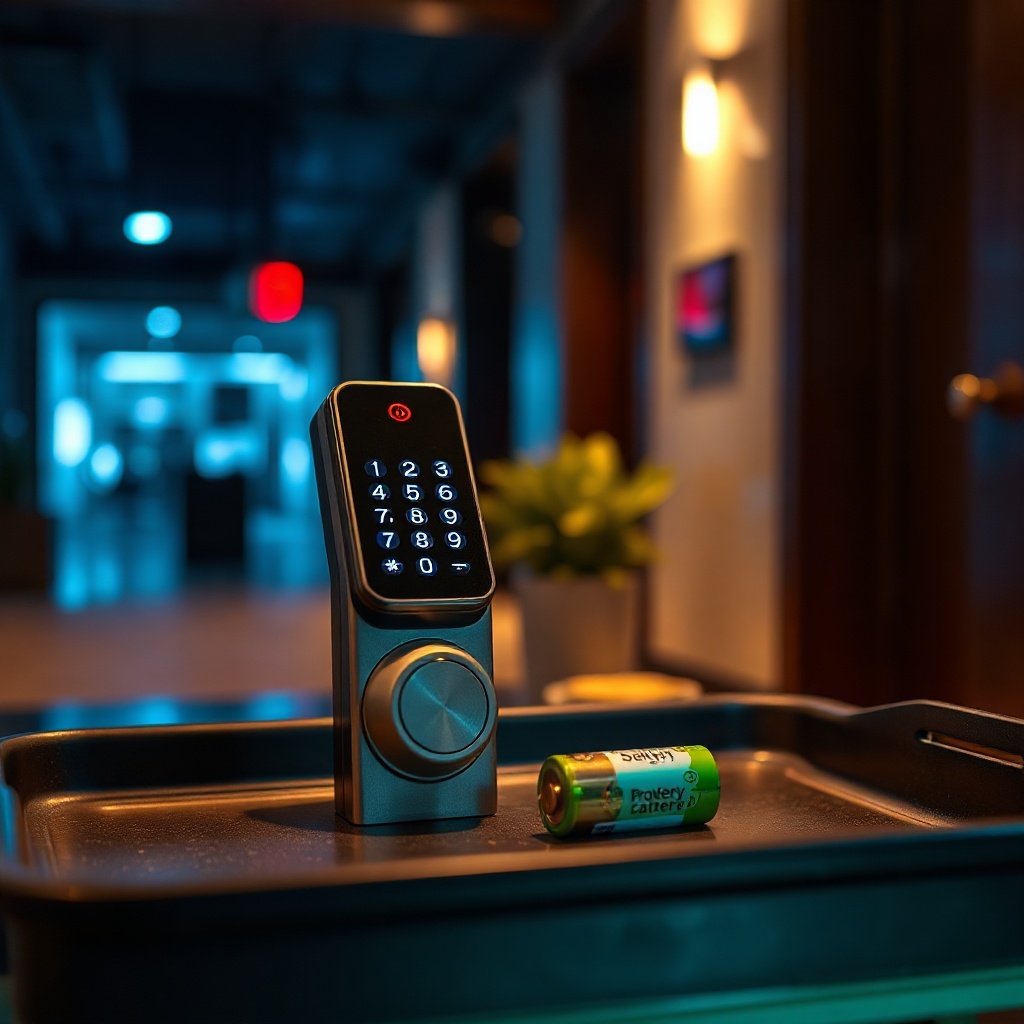 Lock remote and battery on a maintenance tray